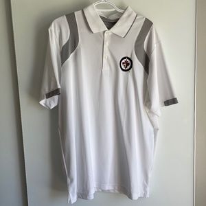 Antigue Winnipeg Jets White and Grey Men's Golf/Polo Shirt - Size XL